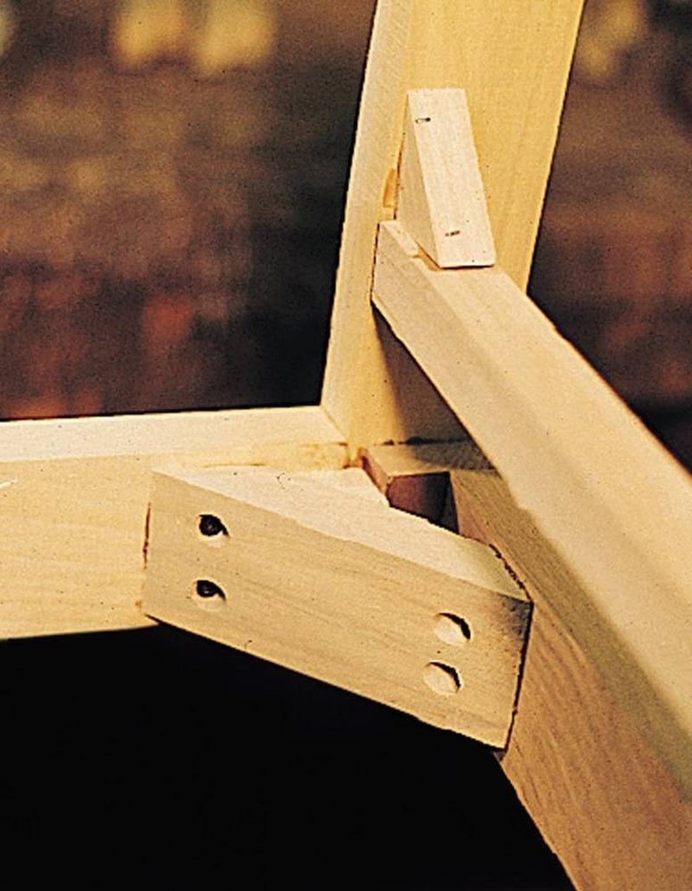 Corner brackets in a Sherrill furniture piece